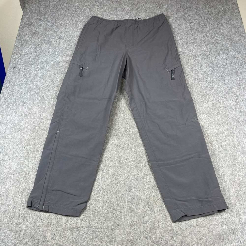 The North Face Mens Gray Nylon Cargo Hiking Pants Size Medium Elastic Waist